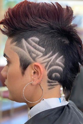 Hair Tattoo And Colored Mohawk #mohawkhaircut #haircuts