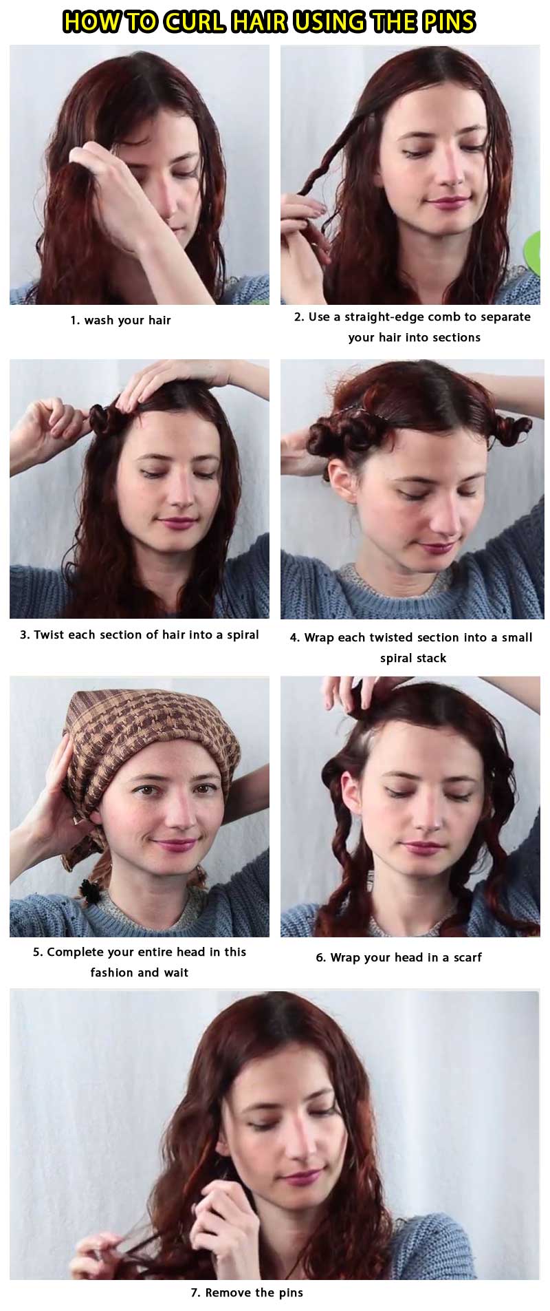 make curl hair using pins