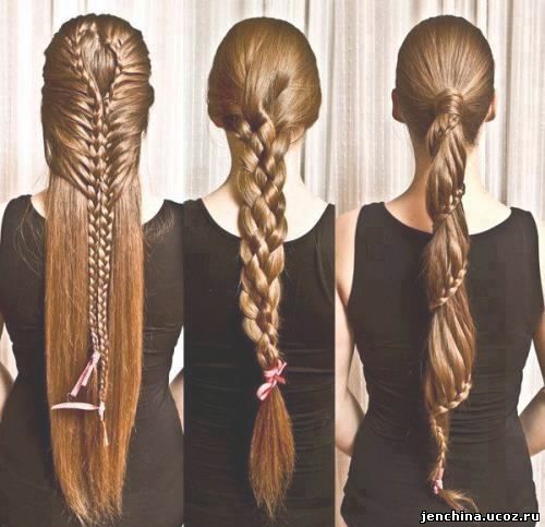 косы и плетения прически на длинные волосы