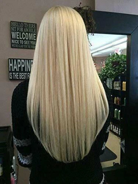 V-образная стрижка на длинные волосы