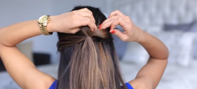 как сделать бант из волос пошаговая инструкция пятый