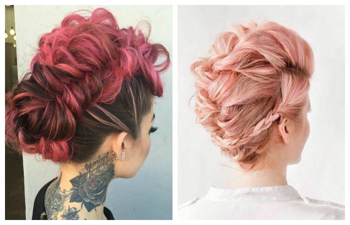 Покраска волос в модный розовый оттенок, фото