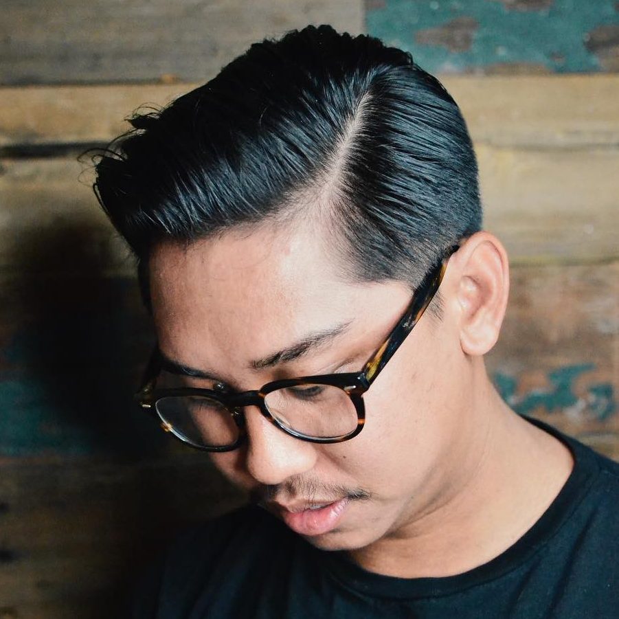 Tapered hair comb over haircut