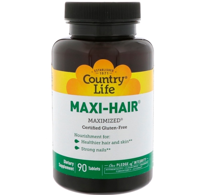 Country Life Maxi-Hair Plus Maximized витаминный комплекс для волос 90 таблеток фото